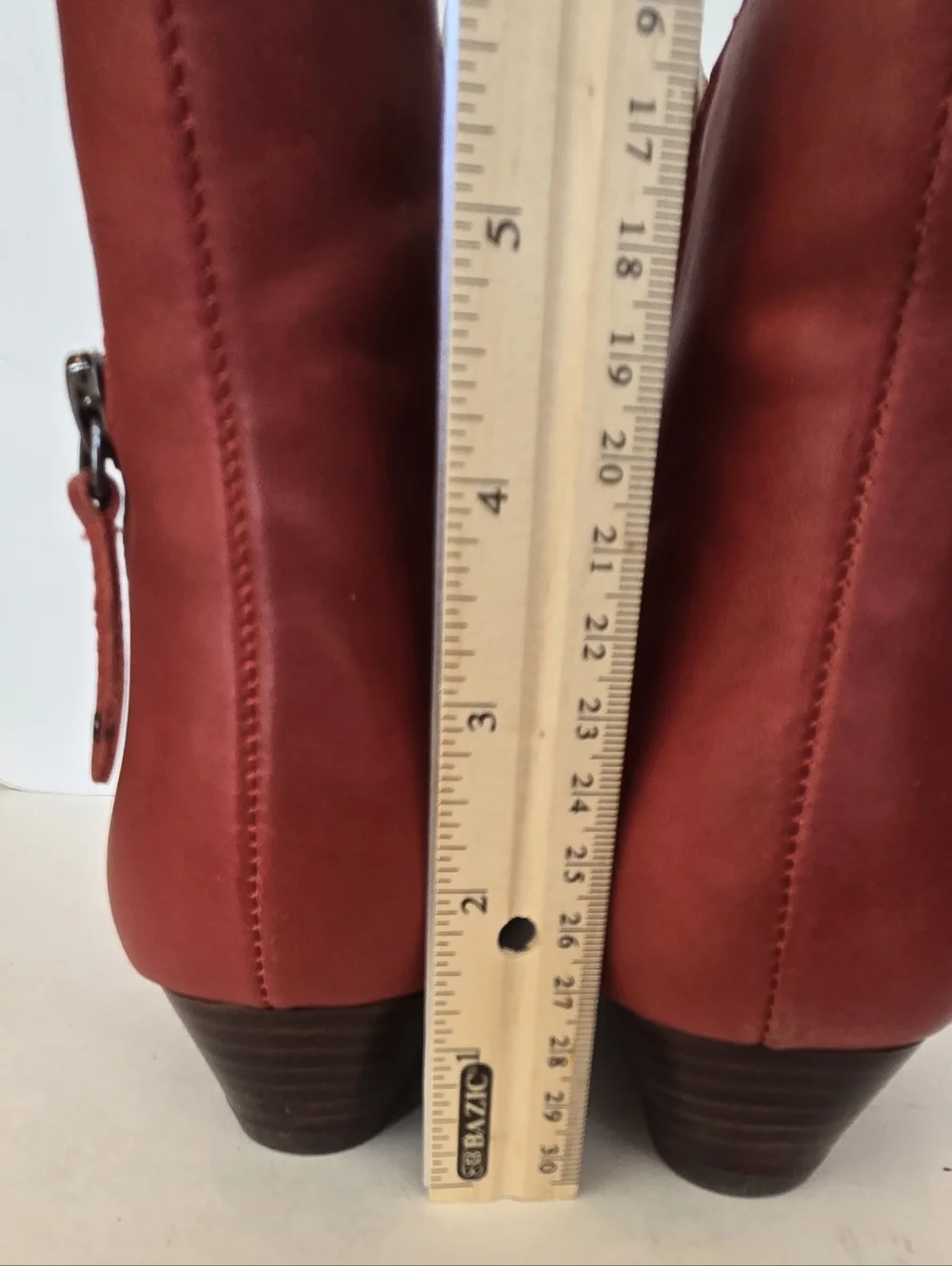 Women's Red Ruched Ankle Booties with Side Zip